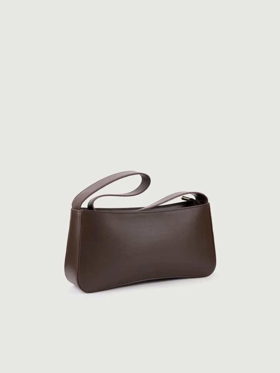 BORSA A SPALLA SEVENTY IN PELLE TESTA MORO - immagine 3