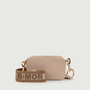 BORSA A TRACOLLA IN PELLE CAPPUCCINO CON DOPPIA TASCA