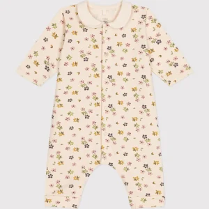 Tutina con stampa floreale lunga in tessuto felpato