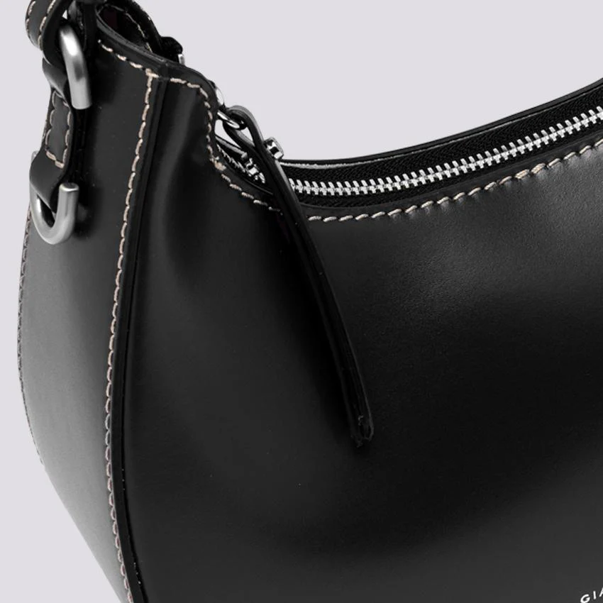 BORSA Bianca in PELLE spazzolata nera - immagine 6