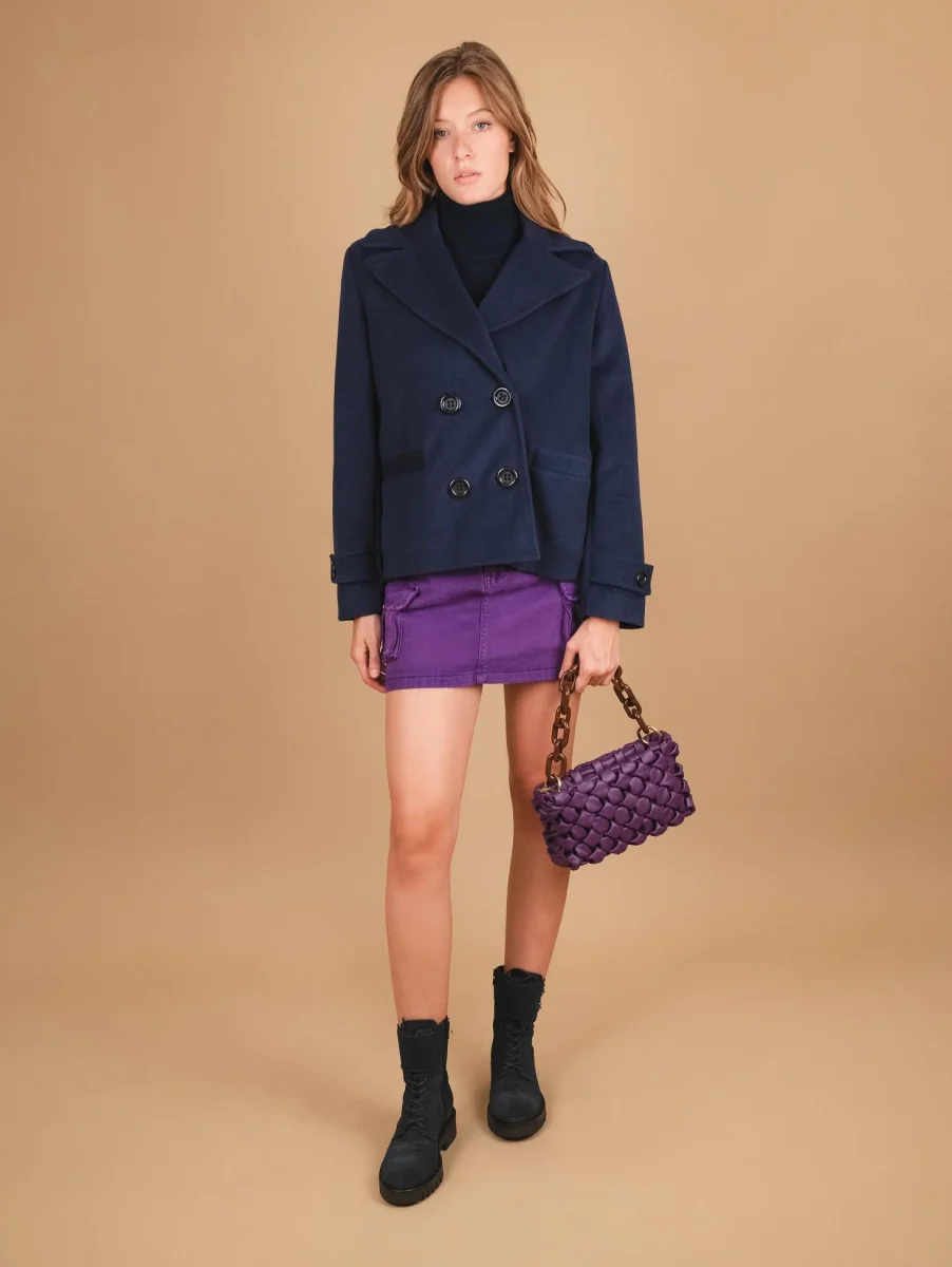 BORSA "CURLY " IN PELLE INTRECCIATA VIOLA - immagine 8