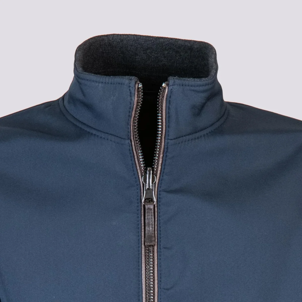 GIUBBOTTO REVERSIBILE IN PELLE MARRONE CON INSERTI IN MAGLIA "DANR" - immagine 7