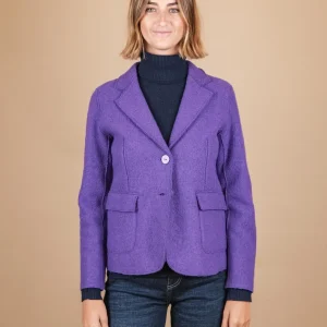 GIACCA SFODERATA IN LANA COTTA VIOLA