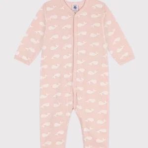 Tutina pigiama rosa con stampa balene