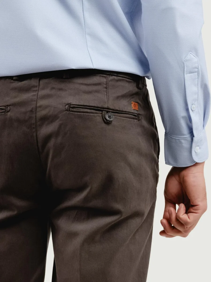 PANTALONE STRIKER IN COTONE CON MICROTRAMA TESTA MORO - immagine 6