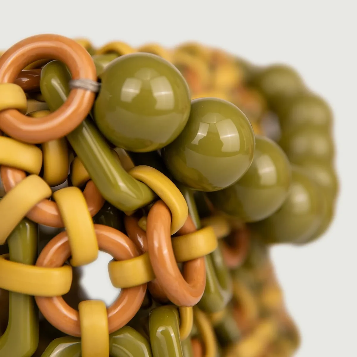 BORSA A BAULETTO IN RESINA MULTICOLOR VERDE "BUBBLE" - immagine 6