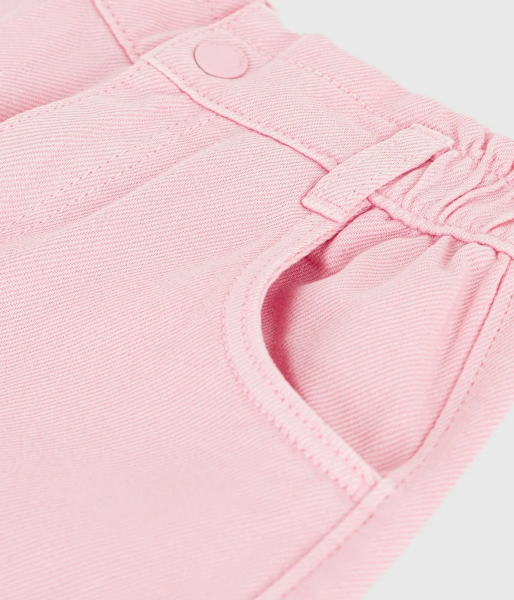Pantaloni palazzo in cotone rosa - immagine 5