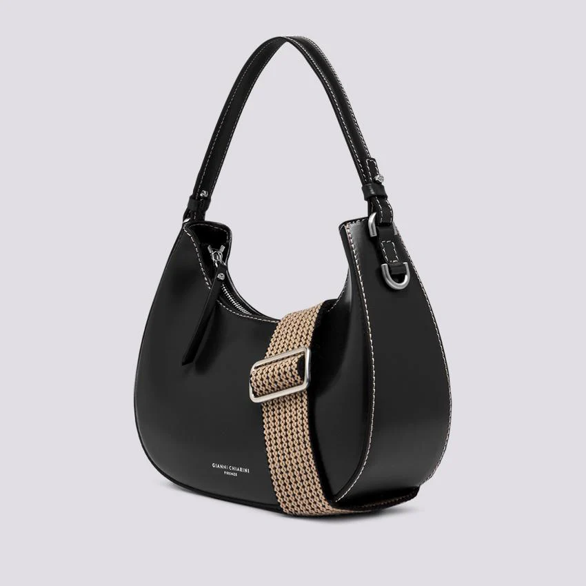 BORSA Bianca in PELLE spazzolata nera - immagine 4