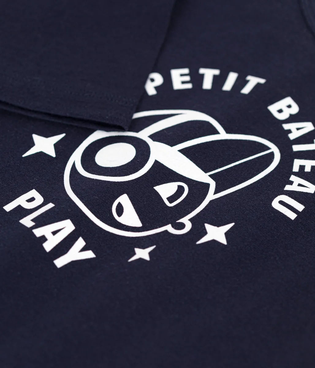 T-shirt blu a maniche lunghe in jersey sottile bambino - immagine 4