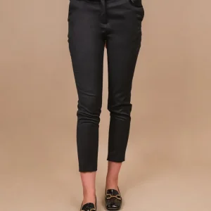 PANTALONE A SIGARETTA IN TESSUTO nero