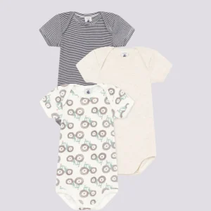 CONFEZIONE DA 3 BODY BEBÈ MANICA CORTA IN COTONE CON MOTIVO TRATTORI