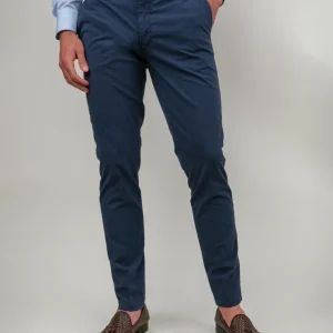 PANTALONE IN MISTO COTONE BLU