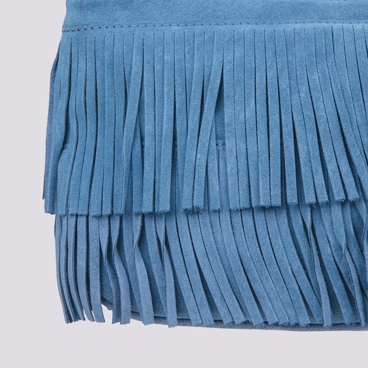 Borsa a tracolla in camoscio con frange carta zucchero Jigly - immagine 5