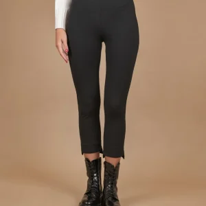 Pantalone a sigaretta asimmetrico in tessuto nero