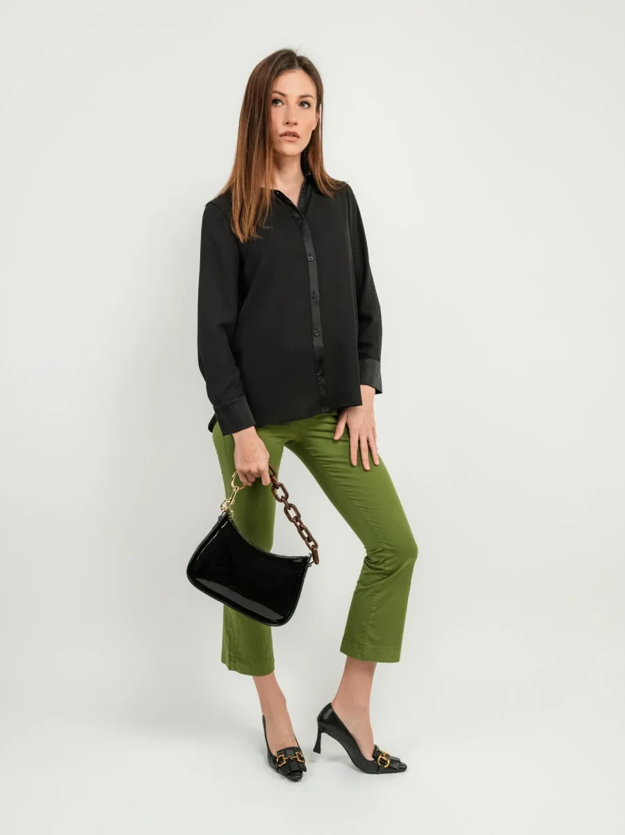 BORSA A SPALLA GLAMMY NERA IN PELLE VERNICE - immagine 6