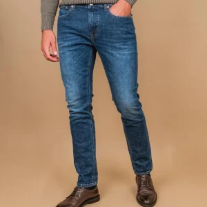 JEANS 5 TASCHE IN DENIM SCURO REGULAR SLIM FIT