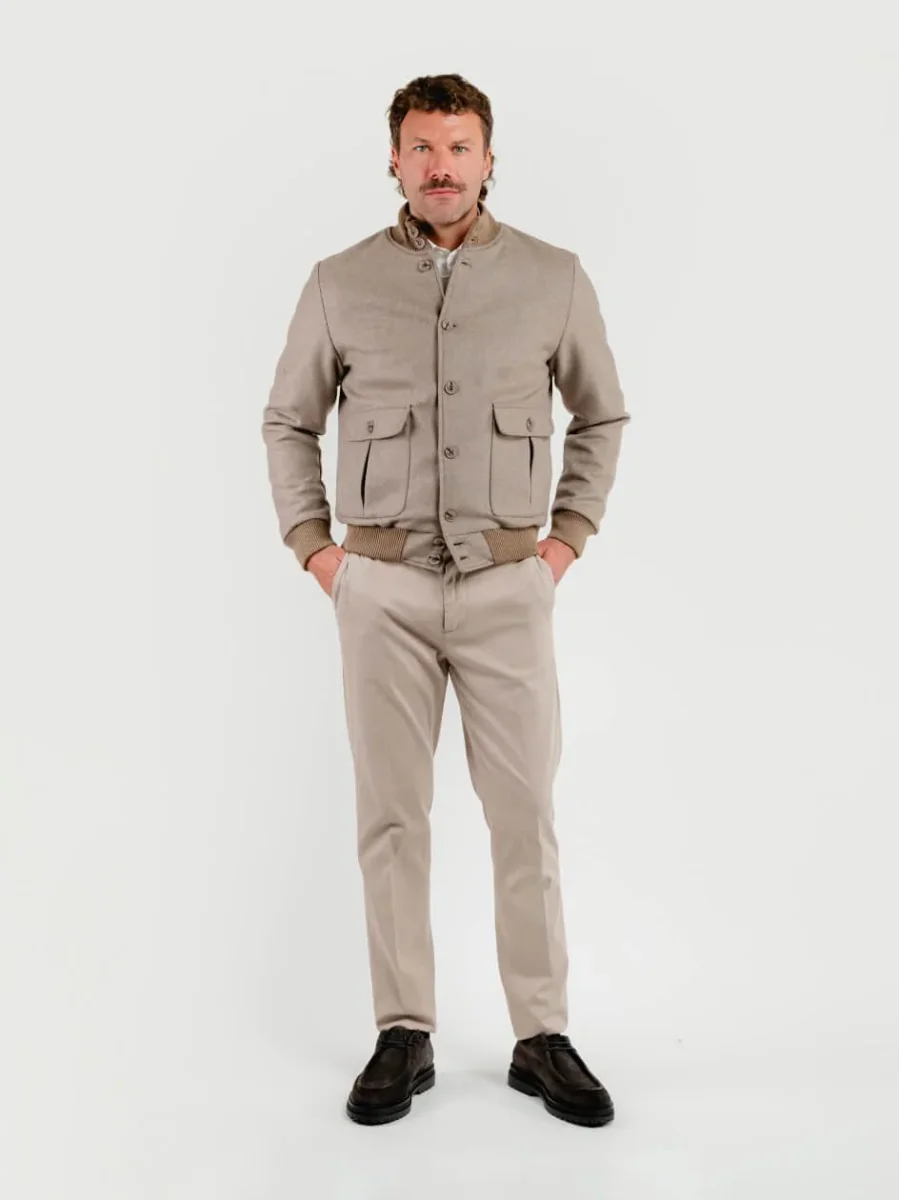 BOMBER IN LANA BEIGE - immagine 3