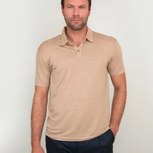 POLO IN LINO COLOR DUNE