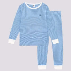 PIGIAMA RIGATO AZZURRO BAMBINO IN COTONE