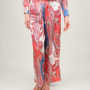 PANTALONE A PALAZZO FANTASIA SALMONE E BLUETTE