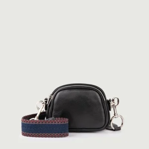 BORSA A TRACOLLA TRIS IN PELLE NERA