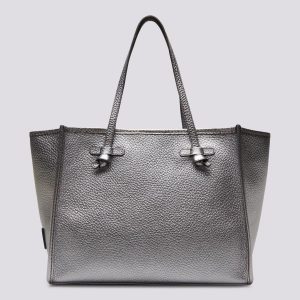 Shopping Marcella in pelle martellata silver