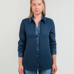 CAMICIA VELATA BLU