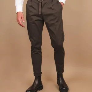 PANTALONE CON COULISSE ELASTICIZZATO VERDE MILITARE