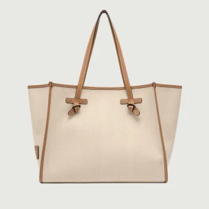 BORSA SHOPPING MARCELLA IN CANVAS BEIGE