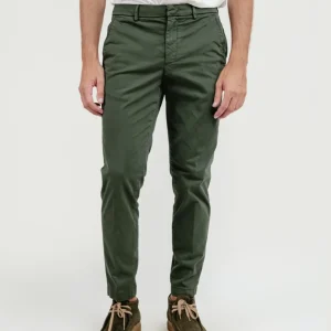 PANTALONE IN COTONE VERDE SALVIA