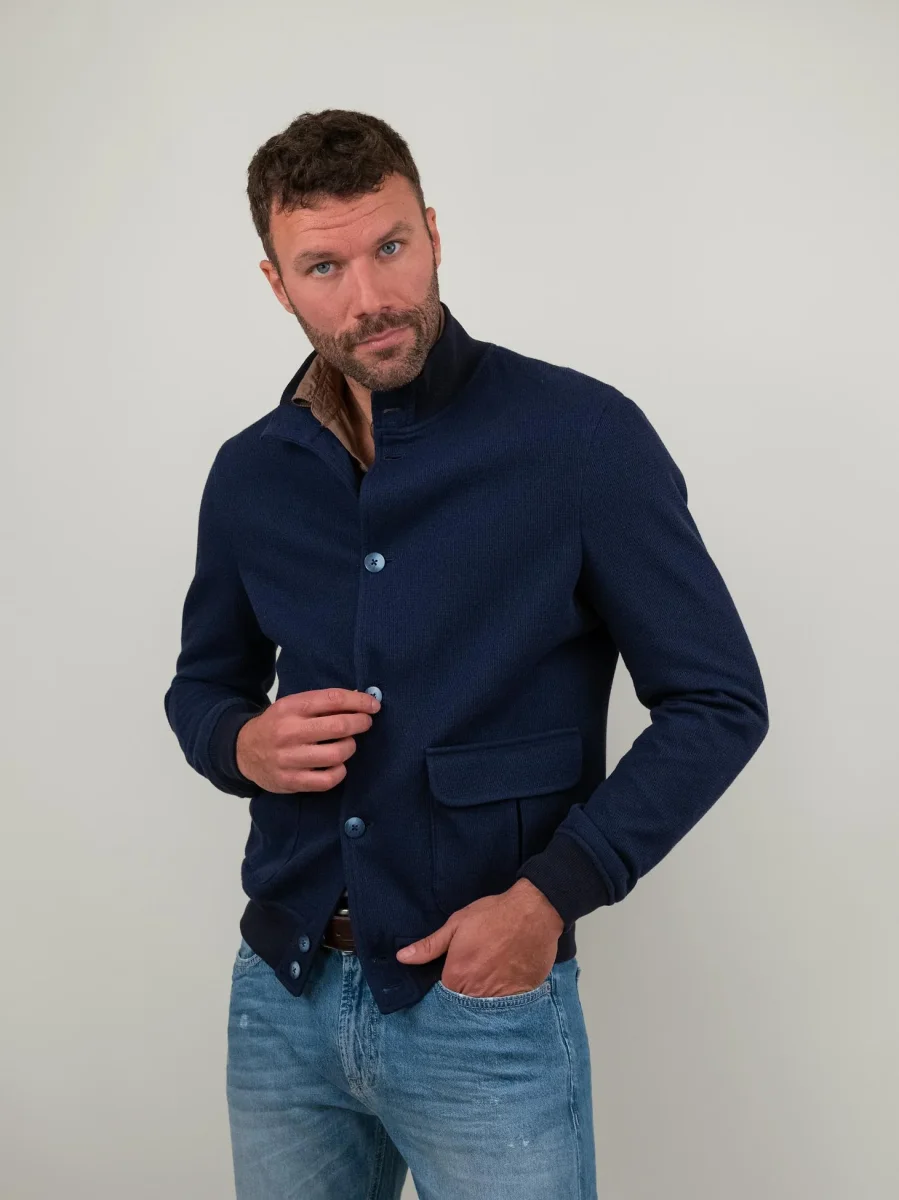 GIUBBOTTO IN MAGLIA BLU - immagine 3