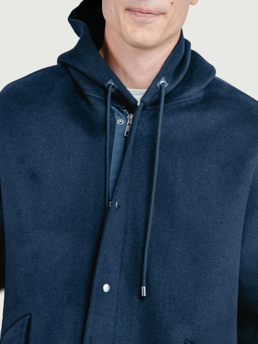CAPPOTTO PARKA DENZEL IN LANA BLU - immagine 6