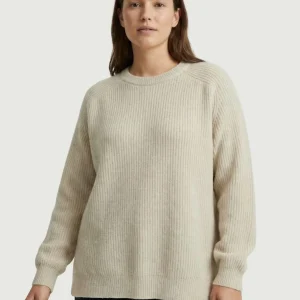 Maglia girocollo in lana e cashmere panna