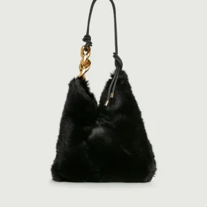 BORSA A SPALLA IN ECOPELLICCIA NERO