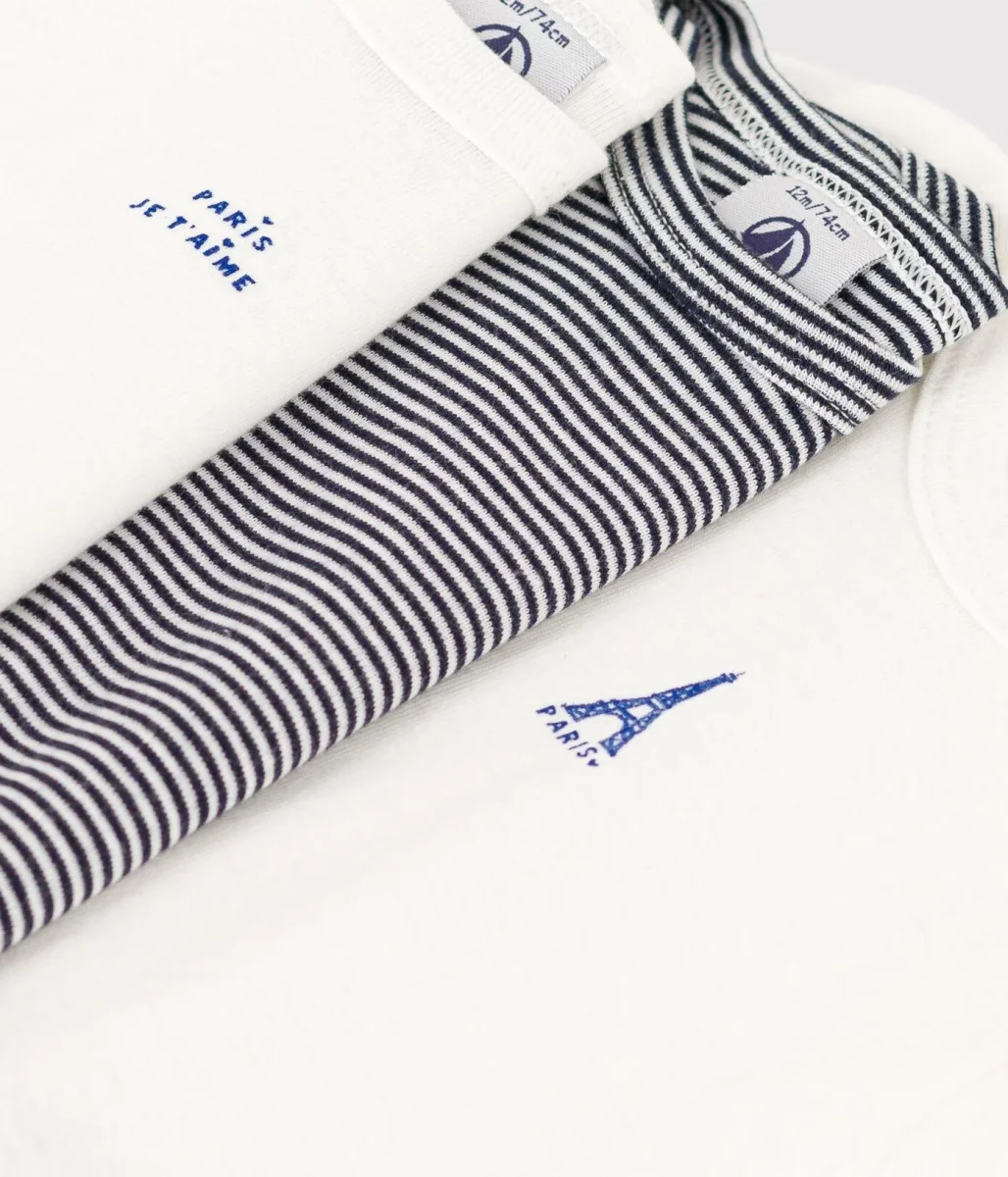 CONFEZIONE DA 3 BODY PARIS BEBÈ A MANICA CORTA IN COTONE - immagine 3