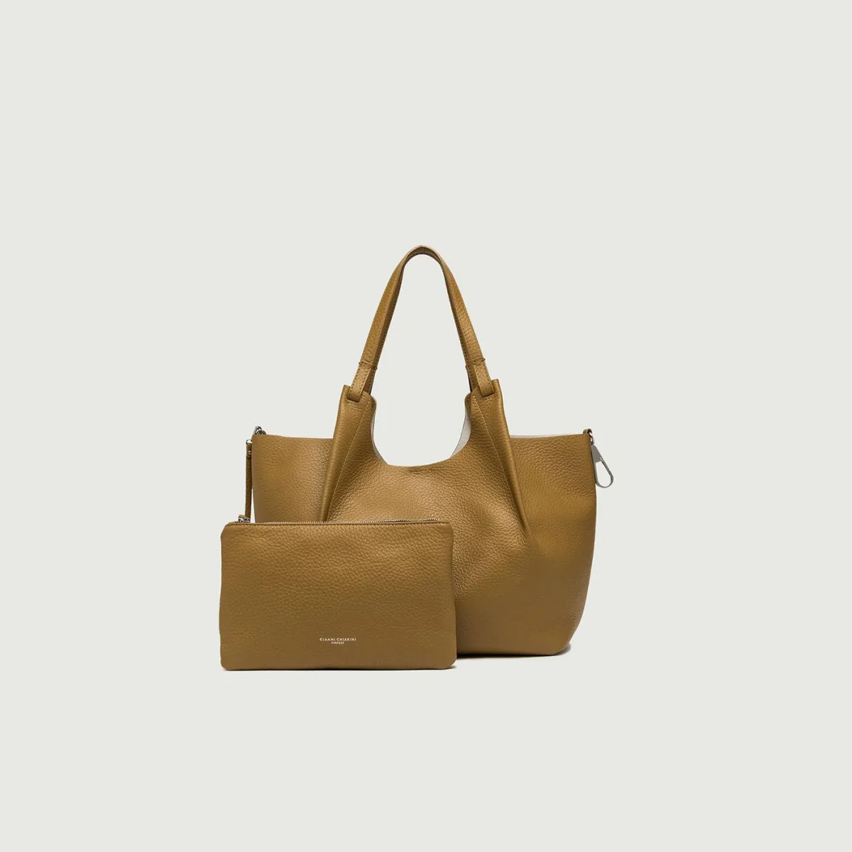 Borsa a spalla Dua in pelle martellata cuoio - immagine 5