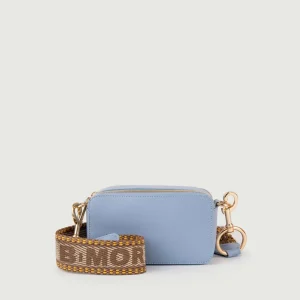 BORSA A TRACOLLA IN PELLE CARTA ZUCCHERO CON DOPPIA TASCA