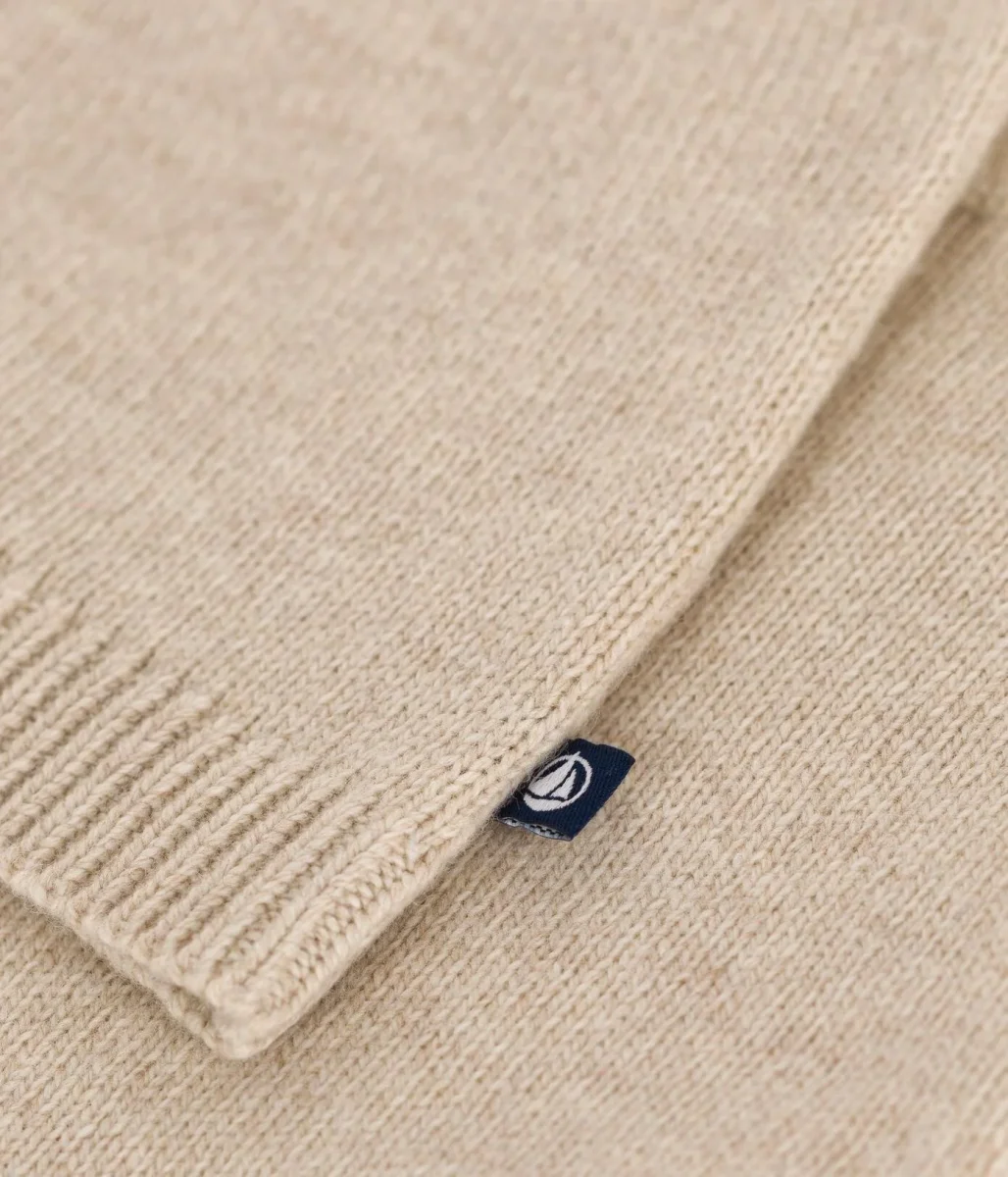 Set 2 pezzi in maglia beige motivo rosa - immagine 4