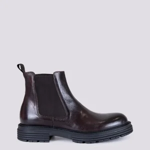 STIVALETTO IN PELLE SPAZZOLATA TESTA MORO