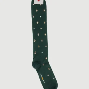 CALZA VERDE MOTIVO PINGUINO