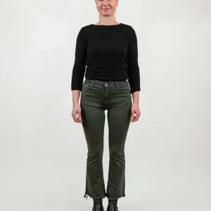 PANTALONE 5 TASCHE SFRANGIATO MILITARE