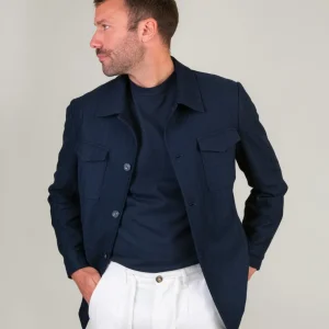 GIACCA A CAMICIA OVERSHIRT SPIGATA BLU