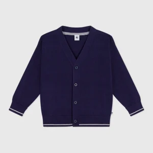 Cardigan scollo a V in cotone blu