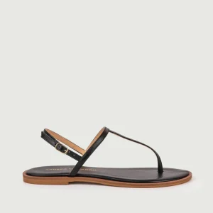 SANDALO INFRADITO NERO CON CINTURINO POSTERIORE