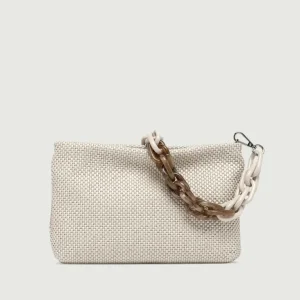 Pochette Brenda in paglia intrecciata Sabbia