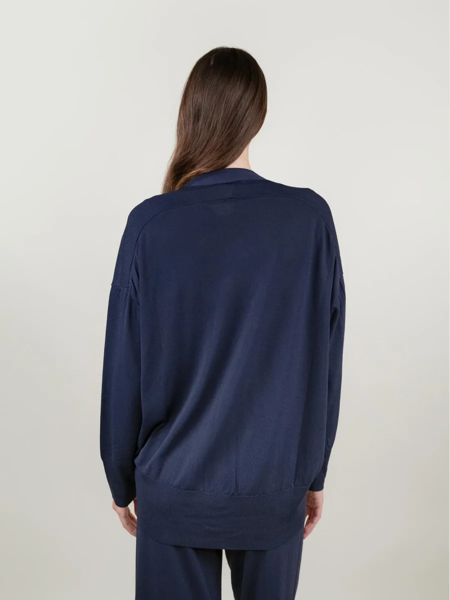 CARDIGAN IN MAGLIA BLU - immagine 4