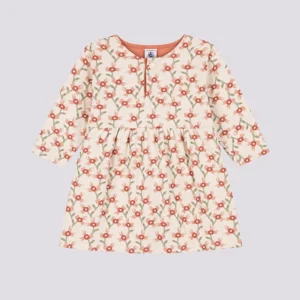 ABITO A MANICHE LUNGHE IN TUBIQUE TRAPUNTATO CON STAMPA PER BEBÈ