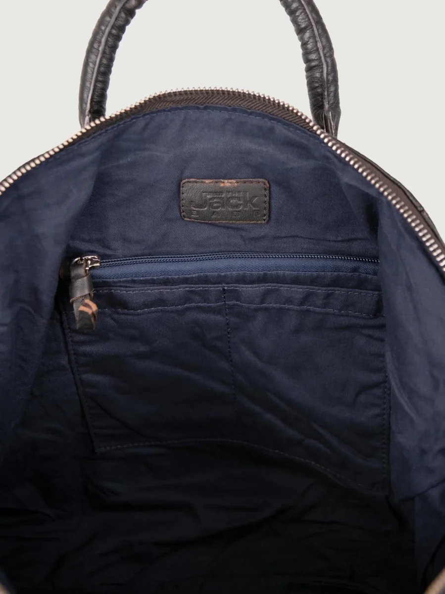 BORSA IN PELLE TESTA MORO LUCKY - immagine 7