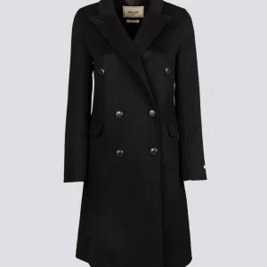 CAPPOTTO DOPPIOPETTO SFODERATO IN MISTO LANA BLU