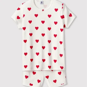 PIGIAMA CORTO BAMBINA IN COTONE MOTIVO CUORE